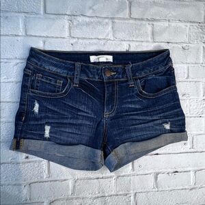 Forever 21 Denim Jean Shorts Size 27 Rolled Cuff Casual